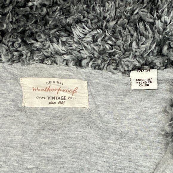 Weatherproof Vintage Quarter Zip Mock Neck Pull Over Sherpa Sweater Marled Grey - Picture 10 of 12